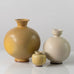 Group of three vases with yellow and white glaze by Berndt Friberg for Gustavsberg, Sweden