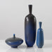 Group of three vases with blue haresfur glaze by Berndt Friberg for Gustavsberg, Sweden