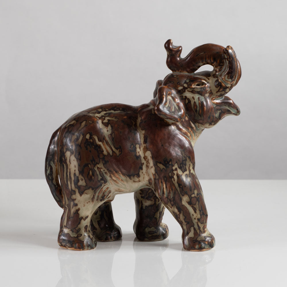 Knud Kyhn for Royal Copenhagen, Denmark, stoneware elephant with Sung glaze M4120