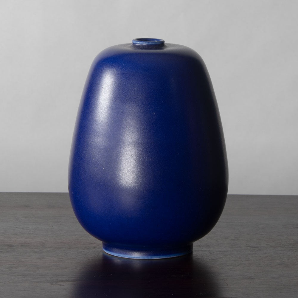 Erich and Ingrid Triller for Tobo, vase with semi matte cobalt blue glaze 