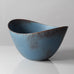 Gunnar Nylund for Rörstrand, Sweden, large ceramic elliptical bowl with blue and brown glaze K2529