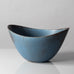 Gunnar Nylund for Rörstrand, Sweden, large ceramic elliptical bowl with blue and brown glaze K2529