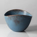 Gunnar Nylund for Rörstrand, Sweden, large ceramic elliptical bowl with blue and brown glaze K2529