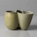 Beate Kuhn, Germany, sculptural lobed vessel with matte yellow glaze K2889