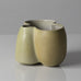 Beate Kuhn, Germany, sculptural lobed vessel with matte yellow glaze K2889