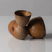 Beate Kuhn, Germany, sculptural lobed vessel with matte brown glaze K2890