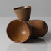 Beate Kuhn, Germany, sculptural lobed vessel with matte brown glaze K2890