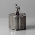 GAB Tenn, Sweden, pewter lidded jar with figure to lid L3055