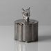 GAB Tenn, Sweden, pewter lidded jar with figure to lid L3055