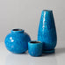 Three chamotte vessels with turquoise glaze by Gunnar Nylund for Rörstrand, Sweden