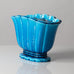 Gunnar Nylund for Rörstrand, Sweden, stoneware flower frog/vase with glossy blue glaze J1559