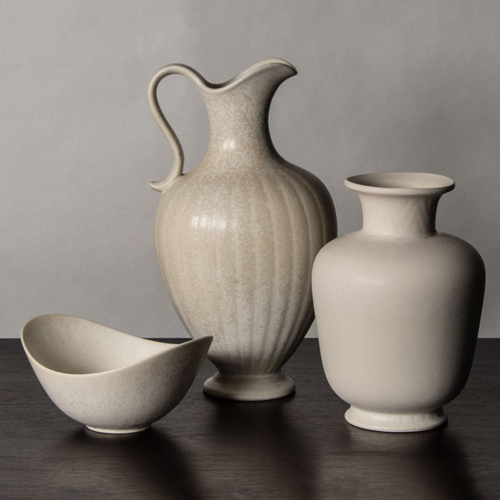 Group of vessels with white glaze by Gunnar Nylund for Rörstrand