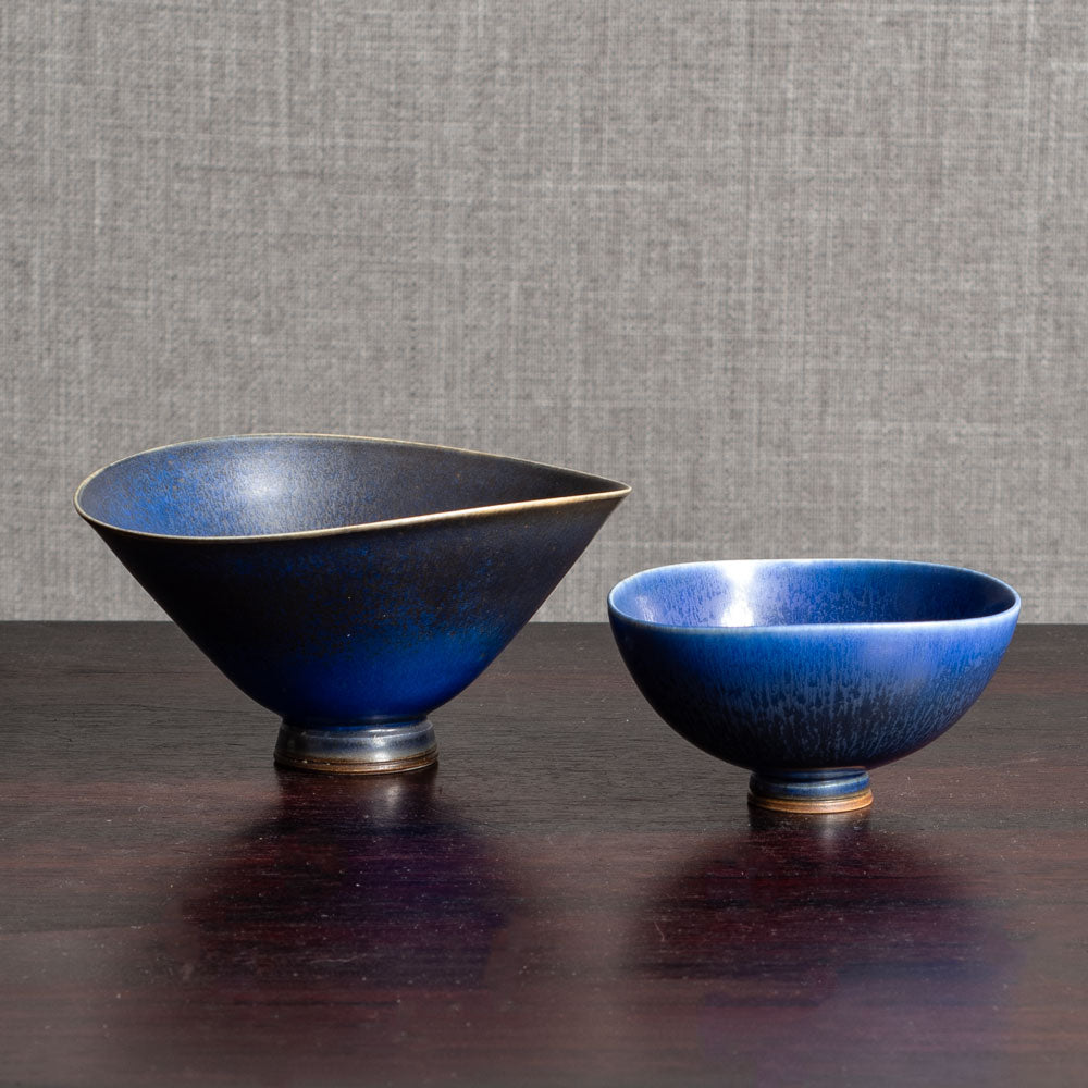 Two blue bowls by Berndt Friberg for Gustavsberg, Sweden