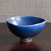 Berndt Friberg for Gustavsberg, Sweden, stoneware bowl with blue haresfur glaze M4158
