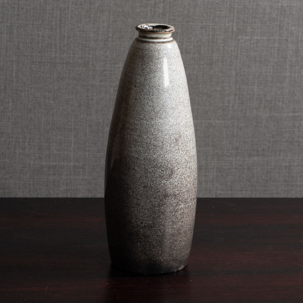 Svend Hammershoj for Kähler Keramik, Denmark, vase with black and white glaze M4113