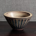 Wilhelm Kage for Gustavsberg, Sweden, "Farsta" bowl with red, black and brown glaze L3826