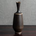Berndt Friberg for Gustavsberg, Sweden, unique stoneware vase with dark brown haresfur glaze L3870