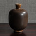 Berndt Friberg for Gustavsberg, Sweden, unique stoneware vase with dark brown haresfur glaze L3884