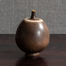 Berndt Friberg for Gustavsberg, Sweden, unique stoneware vase with dark brown haresfur glaze M4160