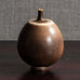 Berndt Friberg for Gustavsberg, Sweden, unique stoneware vase with dark brown haresfur glaze M4160