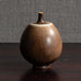 Berndt Friberg for Gustavsberg, Sweden, unique stoneware vase with dark brown haresfur glaze M4160