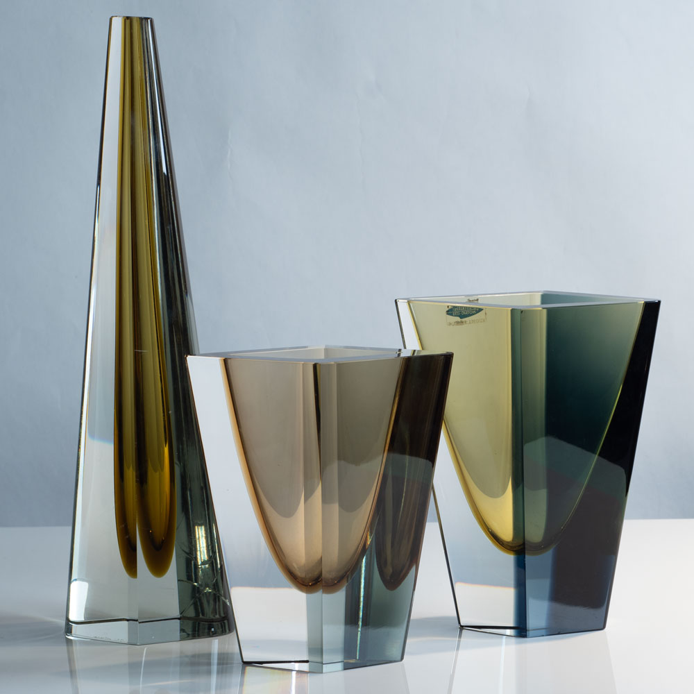 Group of yellow "Prisma" vases by Kaj Franck for Nuutäjarvi-Nottsjö