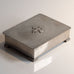 GAB Tenn, Sweden, pewter car box with decorated lid. M4198