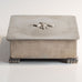 GAB Tenn, Sweden, pewter car box with decorated lid. M4198