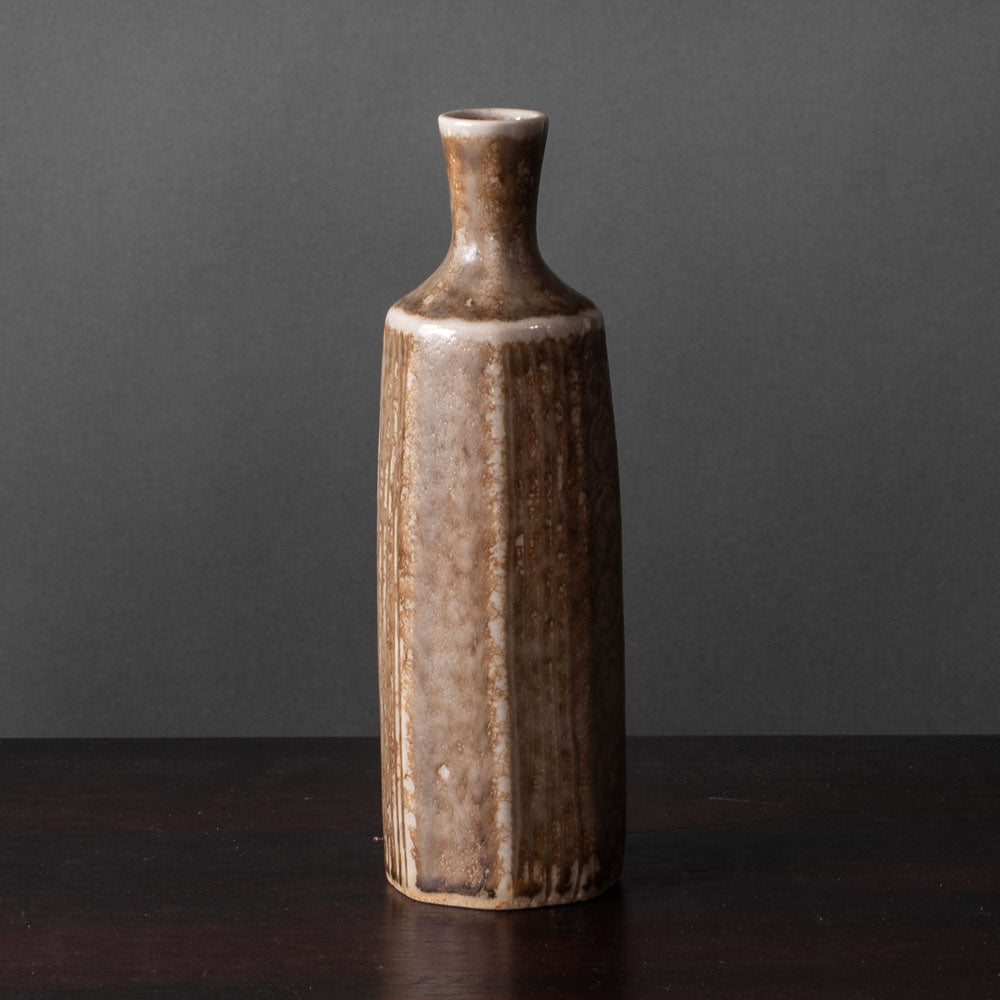 Carl Harry Stålhane for Rörstrand, Sweden, stoneware "Atelje" vase with brown glaze L3122