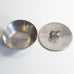 Swedish pewter footed, lidded jar with fish figure handle M4194
