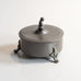 Swedish pewter footed, lidded jar with figure handle C3819