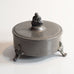 Swedish pewter footed, lidded jar with figure handle C3819