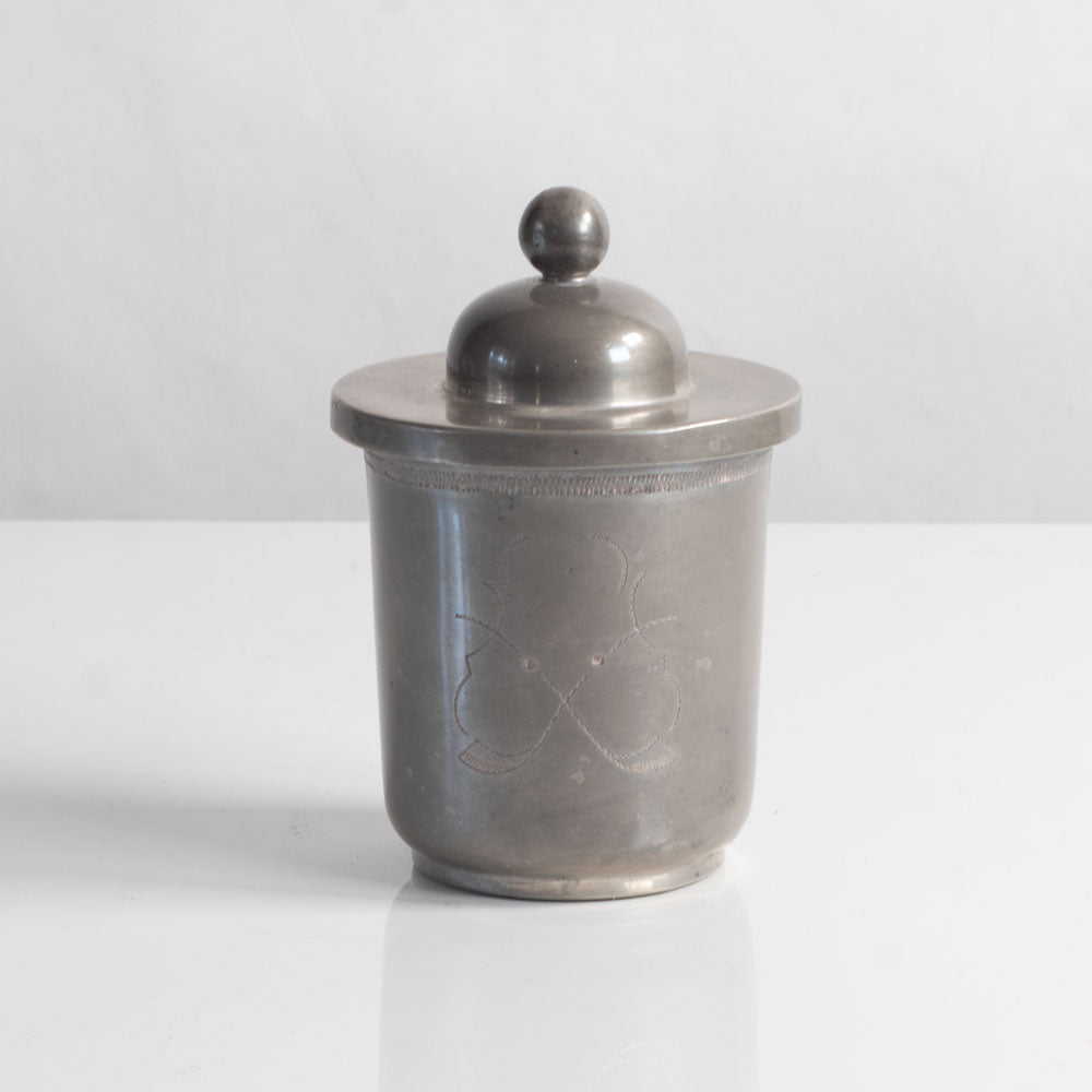 Swedish, decorated lidded jar M4141