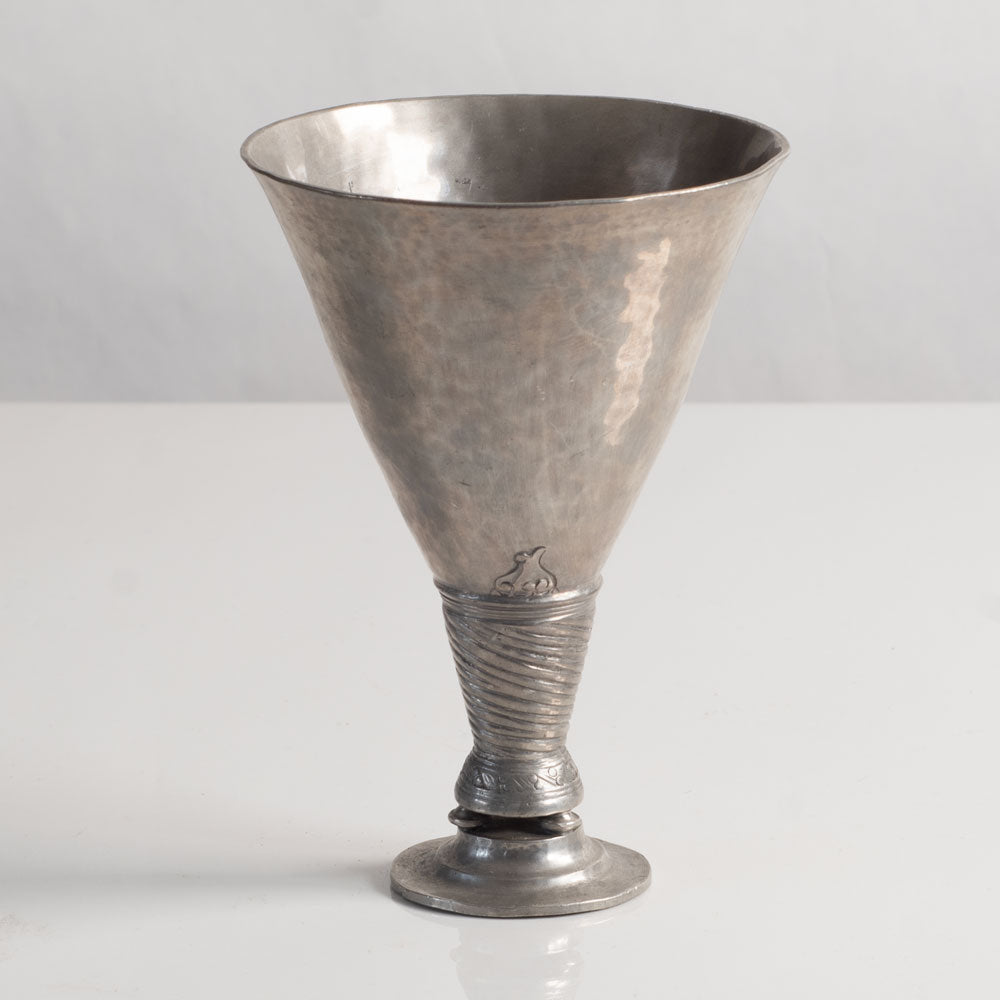 Johan Rohde, Denmark, pewter chalice with decorated stem M4033
