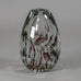 Edward Hald for Orrefors, Sweden, "Fish Graal" vase in clear glass with maroon internal illustration J1181