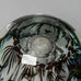 Edward Hald for Orrefors, Sweden, "Fish Graal" vase in clear glass with maroon internal illustration J1181