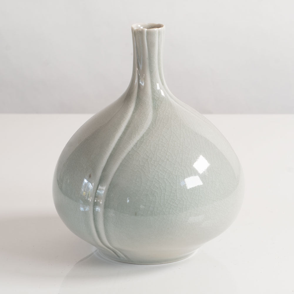 Gisela & Walter Baumfalk, Germany, stoneware vase with glossy light blue glaze J1311