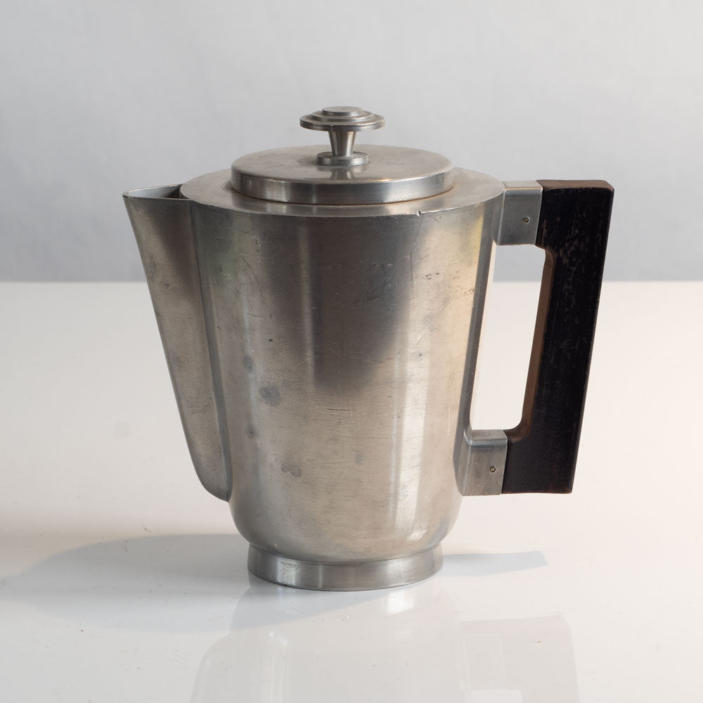 GAB Tenn, Sweden, pewter tea pot with wooden handle L3863