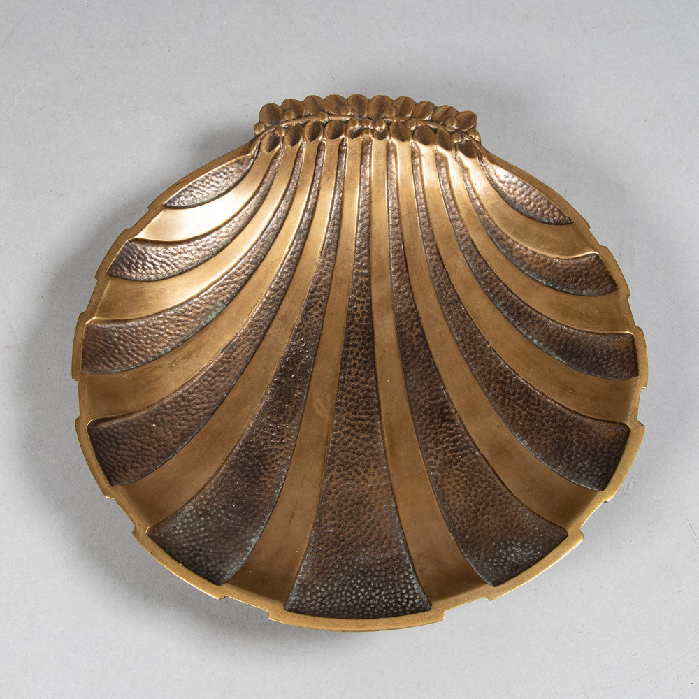 Danish bronze fluted art deco dish, attributed to Tinos, J1211