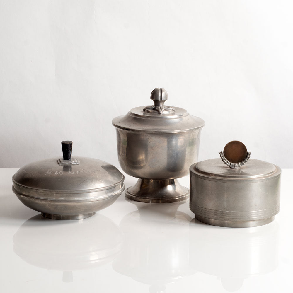 Three pewter items by GAB Tenn, Sweden