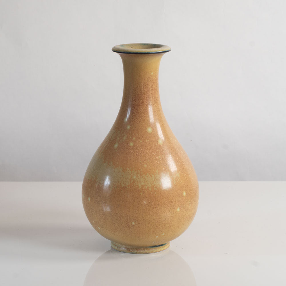Gunnar Nylund for Rörstrand, stoneware vase with matte yellow ochre glaze L3643