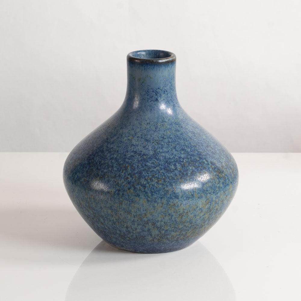 Carl Harry Stålhane for Rörstrand, Sweden, stoneware vase with blue haresfur glaze L3638