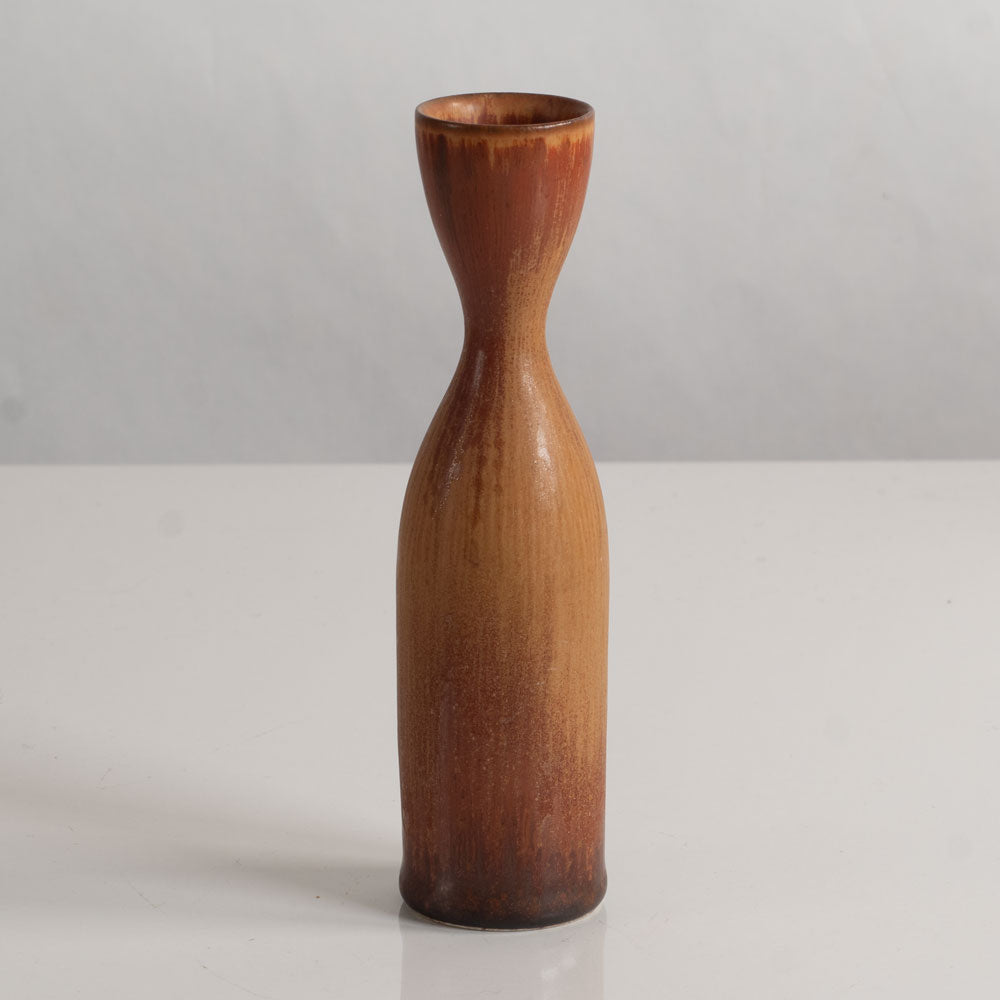 Carl Harry Stålhane for Rörstrand, Sweden, stoneware vase with orange haresfur matte glaze M4069