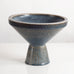 Carl Harry Stålhane for Rörstrand, Sweden, large stoneware footed bowl with blue haresfur glaze L3952