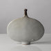 Ingeborg and Bruno Asshoff, Germany, unique stoneware flattened bottle vase with brown and off-white glaze K2901