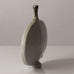 Ingeborg and Bruno Asshoff, Germany, unique stoneware flattened bottle vase with brown and off-white glaze K2901