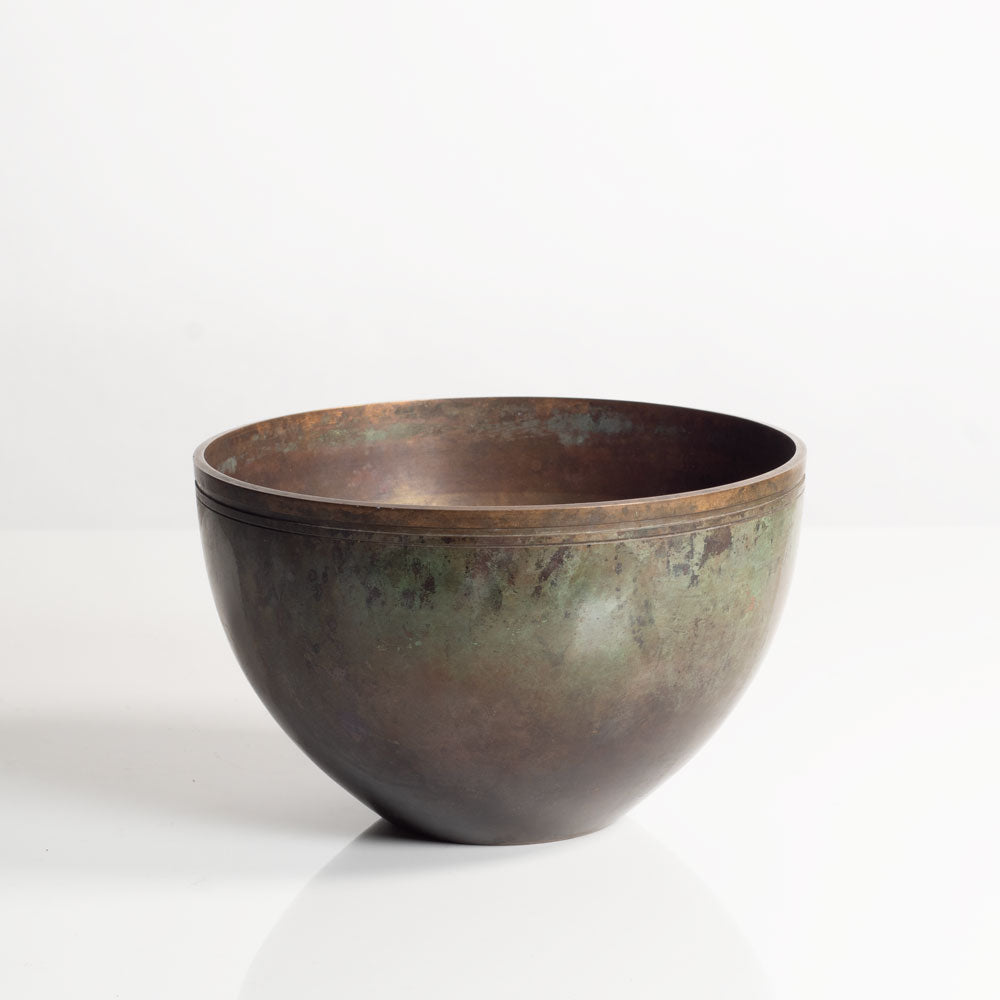 Just Andersen, Denmark, bronze bowl with decorated rim, M4233
