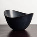Gunnar Nylund for Rorstrand, Sweden, large ovoid bowl with black haresfur glaze J1071