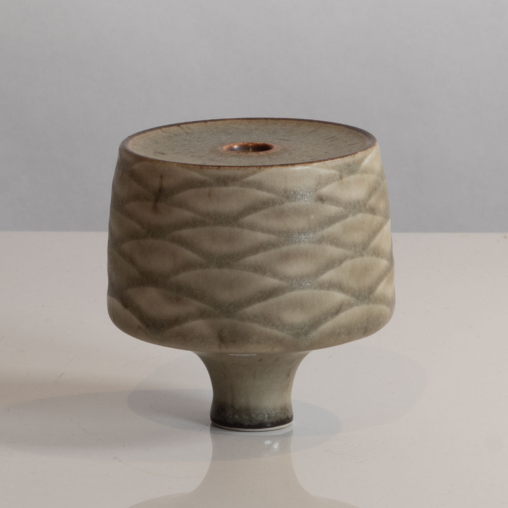Karl Scheid, Germany, unique stoneware vase with pale gray matte glaze L3747