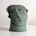Christy Keeney, Ireland, unique stoneware bust of a man with green glaze L3985